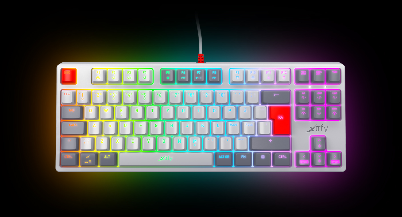 Xtrfy K4 TKL RGB WHITE 赤軸 ゲーミングキーボード